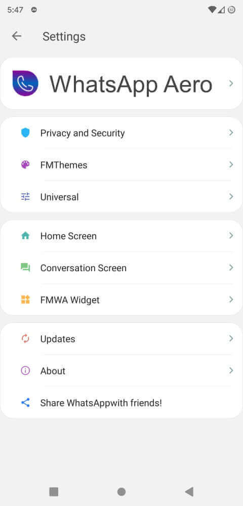 WhatsApp Aero